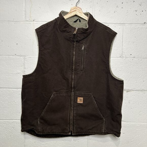 Carhartt Sherpa-Lined Mock-Neck Vest “Dark Brown” V33